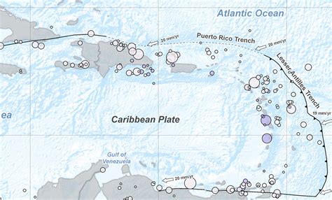 Real Time Puerto Rico Earthquakes & Caribbean Fault Lines Maps