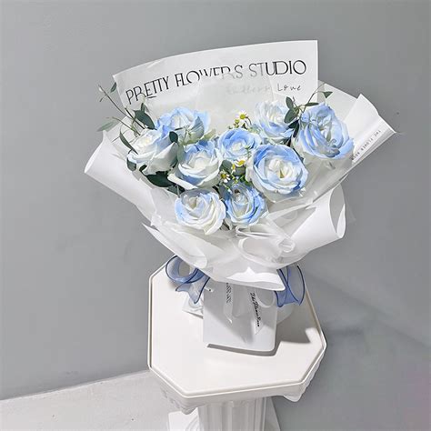 Bleu Ice Blue Bouquet – The Flower Room KL - Online Florist Kuala Lumpur Delivery