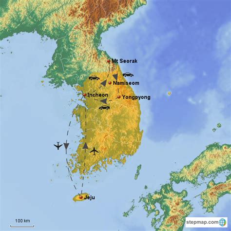 Nami Island South Korea Map