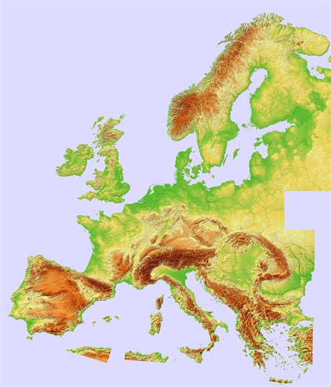 Composite Topographic Hillshade Map of Europe (Europe) | Europe map ...