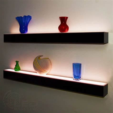 Wall Mounted Acrylic Led Light Display Rack Floating Lighted Perspex Display Shelf - Buy Wall ...