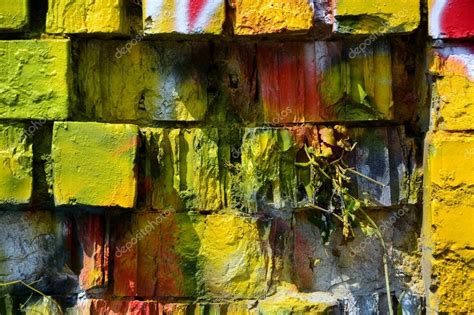 Old brick wall colorful graffiti Stock Photo by ©Sergej57 29808307