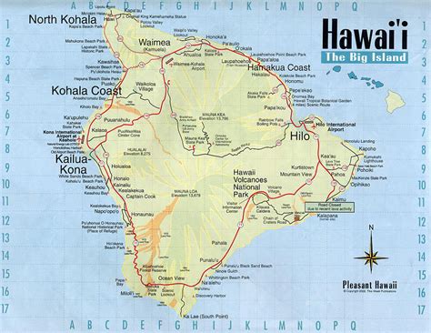 Detailed map of Big Island of Hawaii with roads | Vidiani.com | Maps of all countries in one place