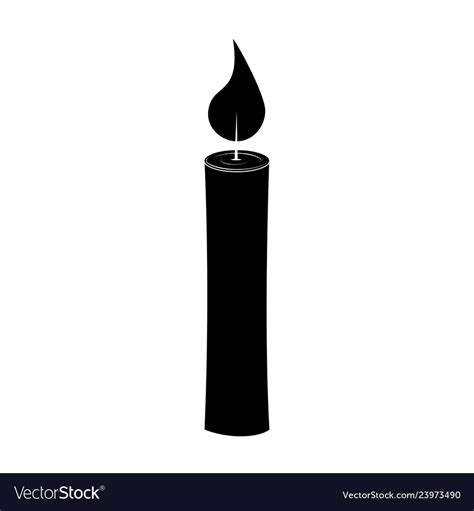 Christmas candle silhouette for design Royalty Free Vector