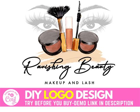 DIY Makeup Logo Edit Yourself Beauty Logo Design Lash Logo - Etsy