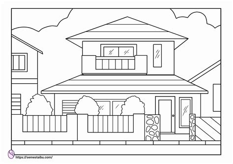 Gambar Mewarnai Rumah Bertingkat (1)