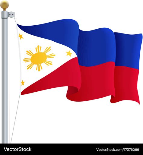 Waving philippines flag isolated on a white Vector Image