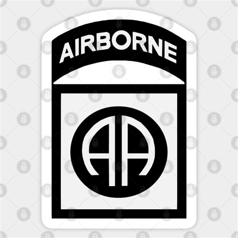 82nd Airborne Insignia Black and White - 82nd Airborne - Sticker ...