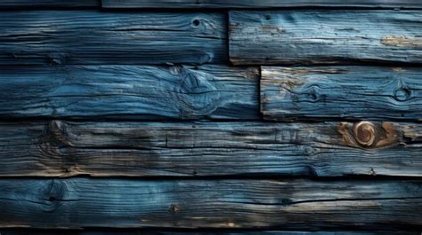 Premium AI Image | A blue wood wall with many planks