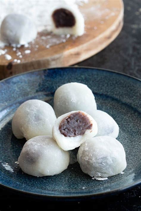 Daifuku Mochi - Japanese Sweet Bean Rice Cakes | Wandercooks