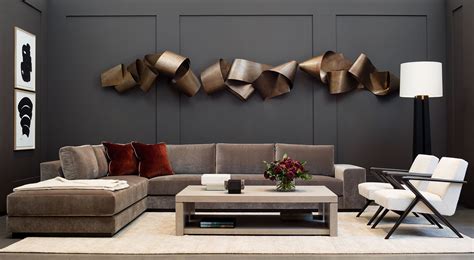 HOLLY HUNT | modern metal wall sculpture in contemporary living room | residential inte… | Wall ...