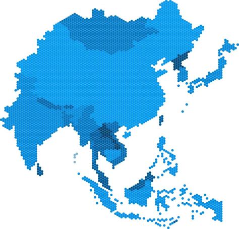 Hexagon Geometry East Asia map. 3328012 Vector Art at Vecteezy