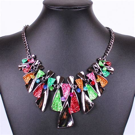 2014 New arrival Wholesale Costume Jewelry Vintage Retro Rhinestone Statement necklace For Women ...