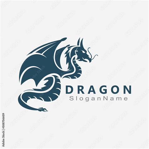 Dragon Logo Design Minimalist unique vector template Stock Vector | Adobe Stock