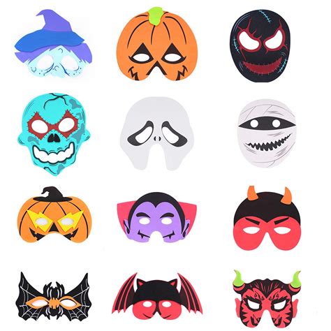 Buy DERAYEE 12 Pieces Halloween Foam Masks Eva Cartoon Masks for Kids ...