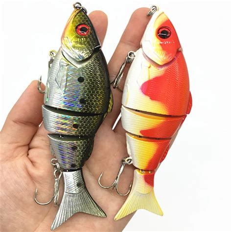 12CM/21g 5Segment Jointed Saltwater Fishing Lures CrankBait Fly Fishing Minnow Trout Swimbait ...