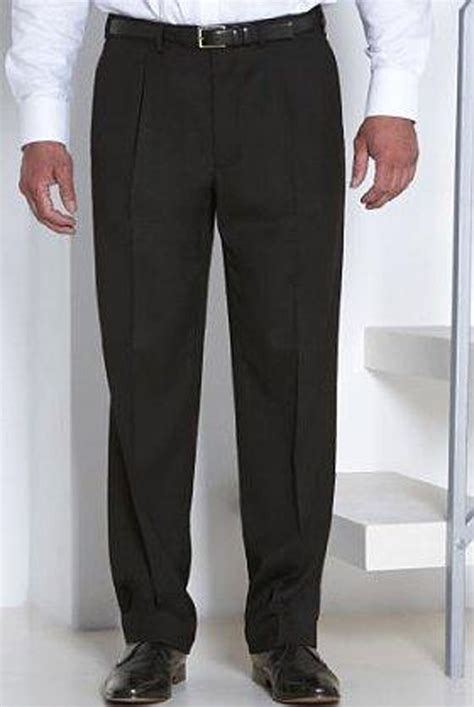 Mens Trousers Washable Wool Blend Formal Pleated With Active Waistband ...