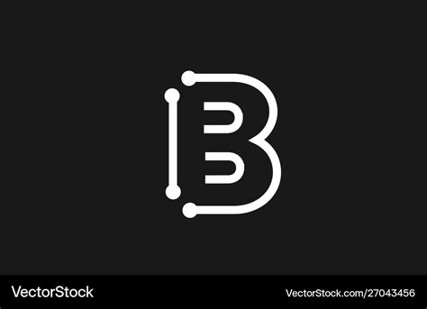 Alphabet letter b black and white logo design Vector Image