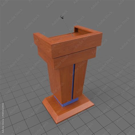 Modern wood podium with microphone Stock 3D asset | Adobe Stock