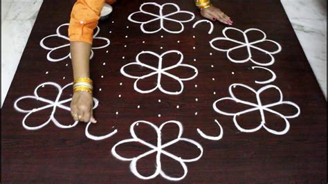 13 dots Sankranthi muggulu for 2018 - pongal kolam designs with dots- easy and simple rangoli