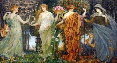 A Masque for the Four Seasons, Walter Crane, 1900s, classic art ...