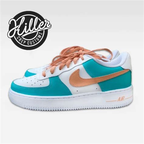 Custom Nike Air Force 1 - Teal Colourway - Killer Crep Customz