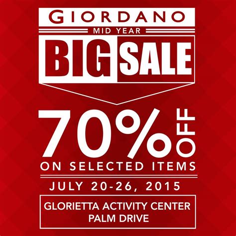 Giordano Mid-Year Sale - July 20-26, 2015 | Manila On Sale