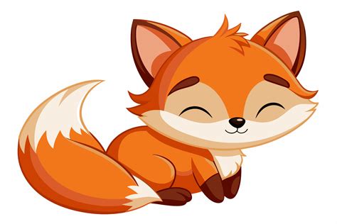 Baby Fox Sleeping Vector Illustration Graphic by Kanay Lal · Creative Fabrica