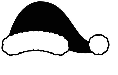 Santa Hat Clipart Black And White | ubicaciondepersonas.cdmx.gob.mx