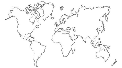 World Map Drawing Outline