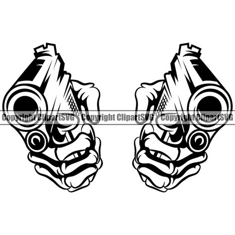 Skeleton Hand Holding Gun Pistol Skull Death Dead Evil Kill - Etsy UK