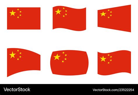 China flag official colors Royalty Free Vector Image