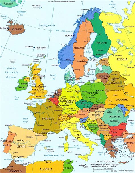 Detailed political map of Europe with capitals. Europe detailed political map with capitals ...