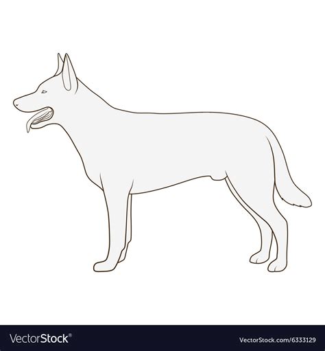 Dog side view scheme silhouette Royalty Free Vector Image