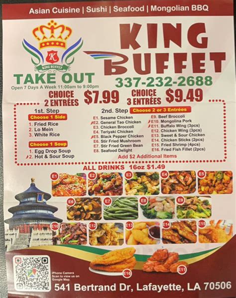 Menu for King Buffet in Lafayette, LA | Sirved