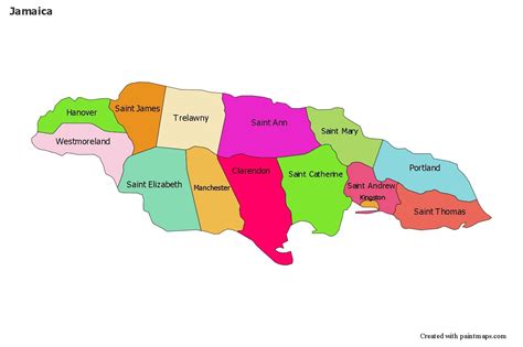 Sample Maps for Jamaica (colored) Jamaica, Map Maker, County Map, Geography, Sample, Color, Maps ...