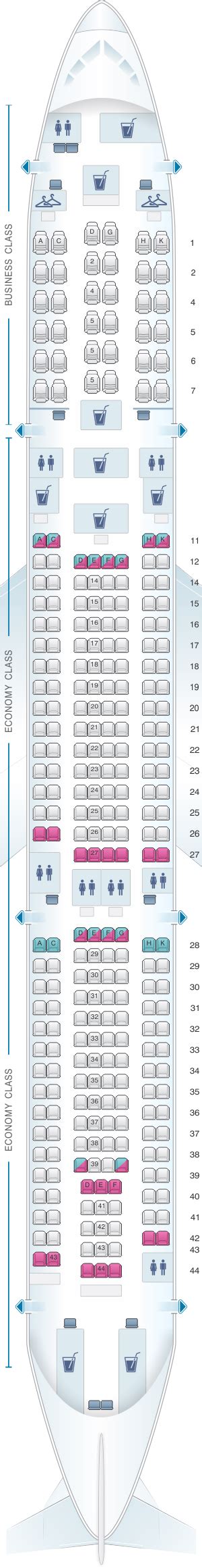 Seat Map Malaysia Airlines Airbus A330 300 | SeatMaestro.com