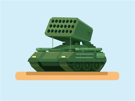 Rocket launcher tank army force vehicle object cartoon illustration vector 7999657 Vector Art at ...