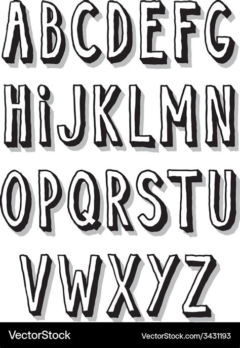 Hand written font type alphabet capital letters Vector Image