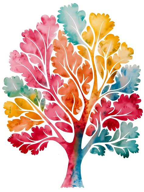 Watercolor Painting Of A Leafy Oak Free Stock Photo - Public Domain Pictures