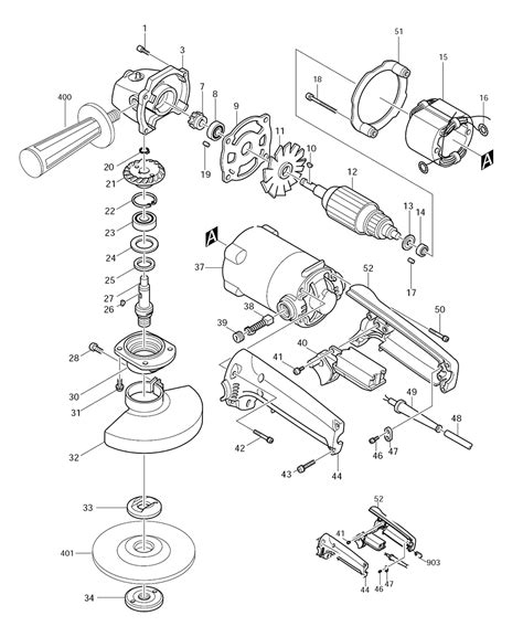 Buy Makita 9005B 5 Inch, AC/DC, 9 amps Angle Replacement Tool Parts | Makita 9005B Other tools ...