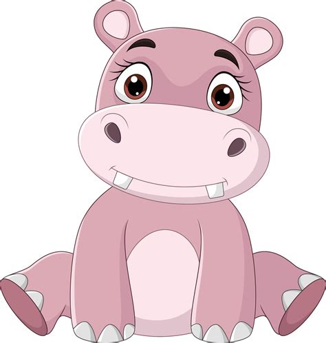 Cartoon happy baby hippo sitting 5162097 Vector Art at Vecteezy