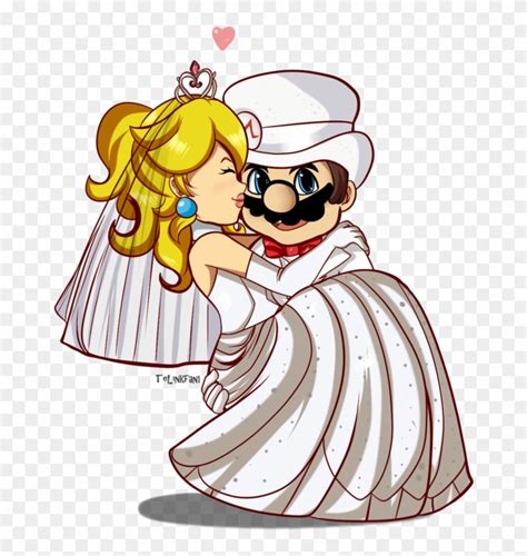 Wedding Mario X Peach By Telinkfan1 - Mario And Peach Wedding - Free Transparent PNG Clipart ...