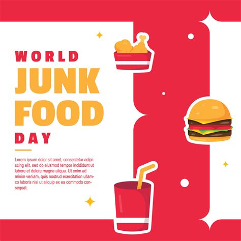 Junk Food Day Flat Illustration event 25757565 Vector Art at Vecteezy