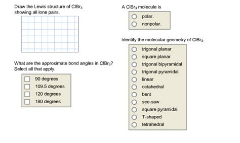 Solved Draw the Lewis structure of ClBr: showing all lone | Chegg.com