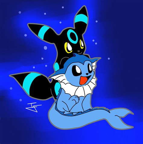 Vaporeon_Umbreon by inufaiya on DeviantArt