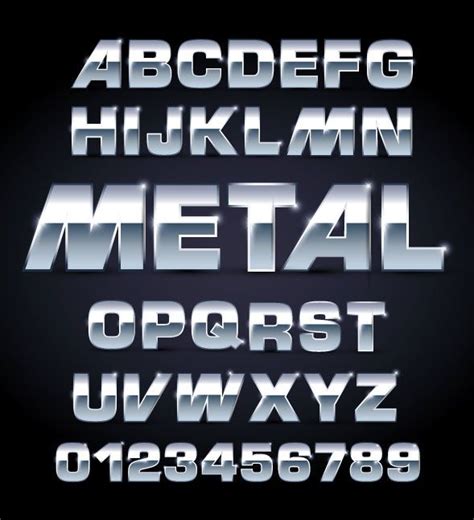 Metallic font design 01-vector material | Diseños de letras, Letras metálicas, Alfabeto de ...