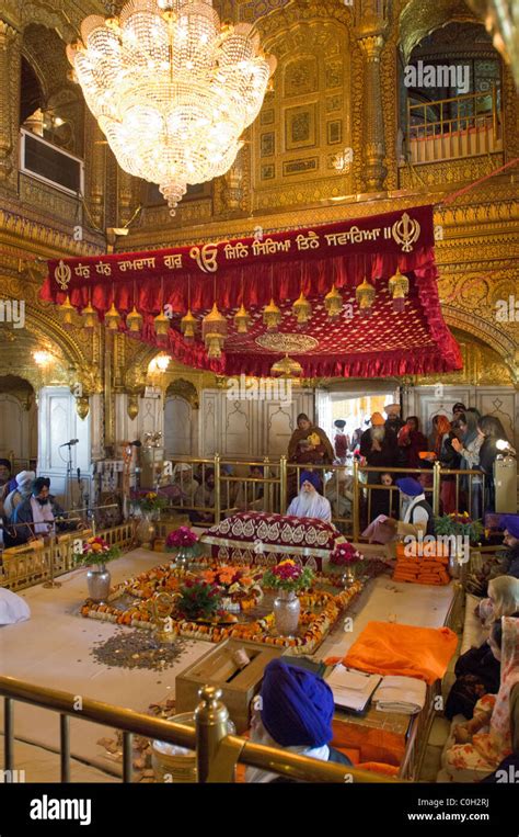 Reading the Granth Sahib inside the Hari Mandir (Divine Temple), Golden ...