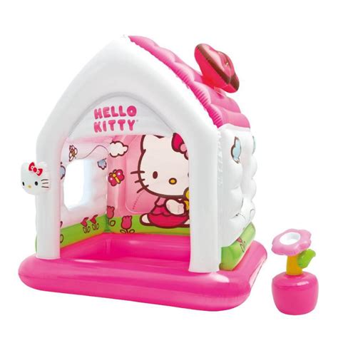 Intex Hello Kitty Kids Inflatable Indoor Playroom Fun Cottage Playhouse ...