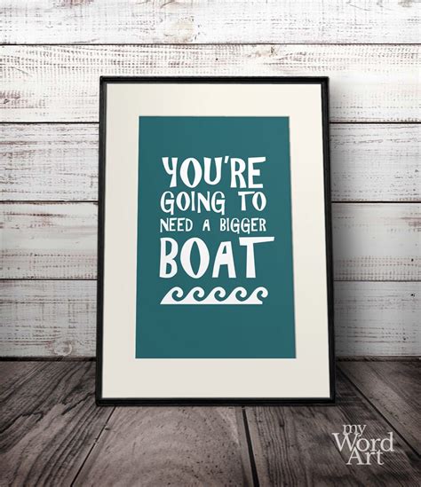 Jaws Film Quote Print, Jaws Wall Art, Film Quote Wall Decor, Printable Jaws Wall Art, Beach Wall ...